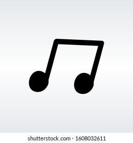 Music note icon . Stock vector illustration isolated on white background.