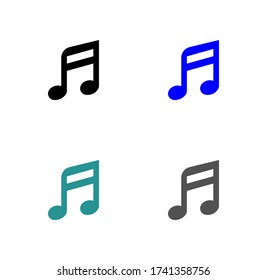 Music note icon stock vector illustration flat design.