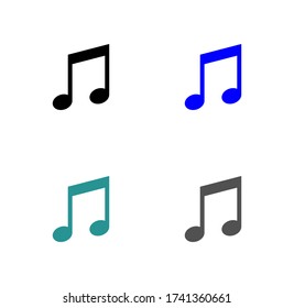 Music note icon stock vector illustration flat design.