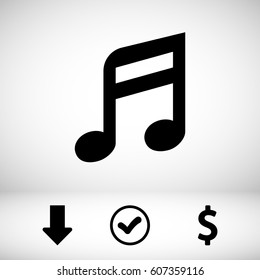 Music note icon stock vector illustration flat design