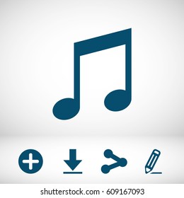 Music note icon stock vector illustration flat design
