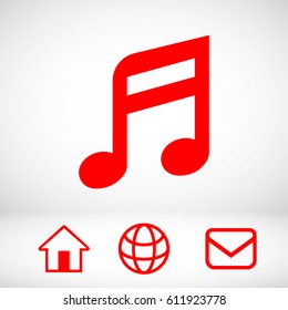 Music note icon stock vector illustration flat design