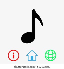 Music note icon stock vector illustration flat design