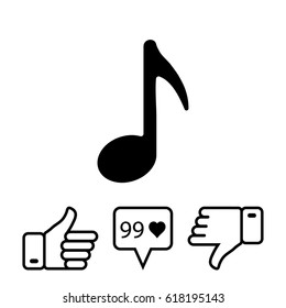 Music note icon stock vector illustration flat design