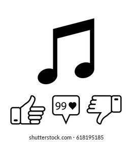 Music note icon stock vector illustration flat design
