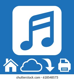 Music note icon stock vector illustration flat design