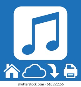 Music note icon stock vector illustration flat design