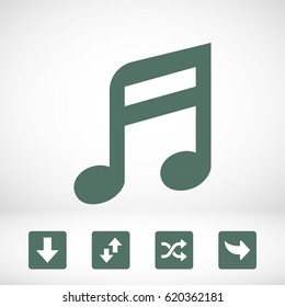 Music note icon stock vector illustration flat design