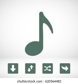 Music note icon stock vector illustration flat design