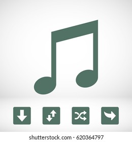 Music note icon stock vector illustration flat design