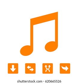 Music note icon stock vector illustration flat design