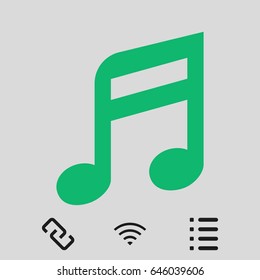 Music note icon stock vector illustration flat design