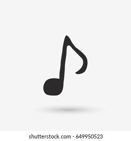 Music note icon. Stock vector illustration flat design