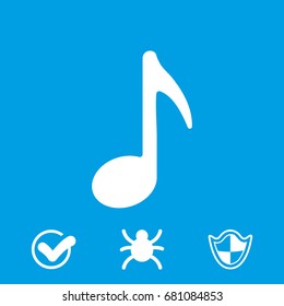 Music note icon stock vector illustration flat design