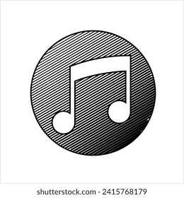 Music Note Icon, Music Symbol Design Vector Art Illustration