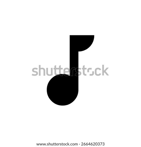 Music note icon. Music note symbol isolated vector illustration.