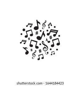 Music note icon symbol logo design vector template