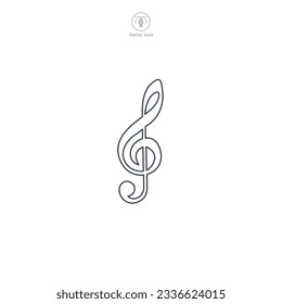 Symbol für Musik, Vektorgrafik einzeln auf weißem Hintergrund