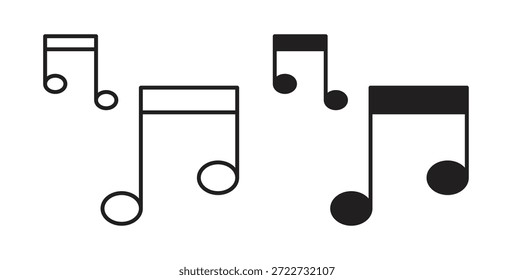 Símbolo de icono de nota musical. Vector EPS 10. icono de línea y glifo