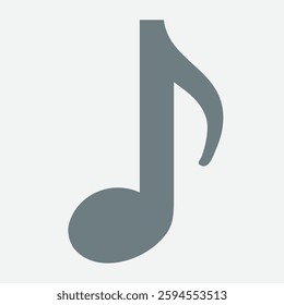 Music note icon symbolizing melody, rhythm, sound, and musical expression in design.