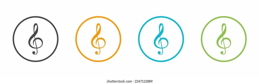 Music note icon template set. Stock vector illustration.