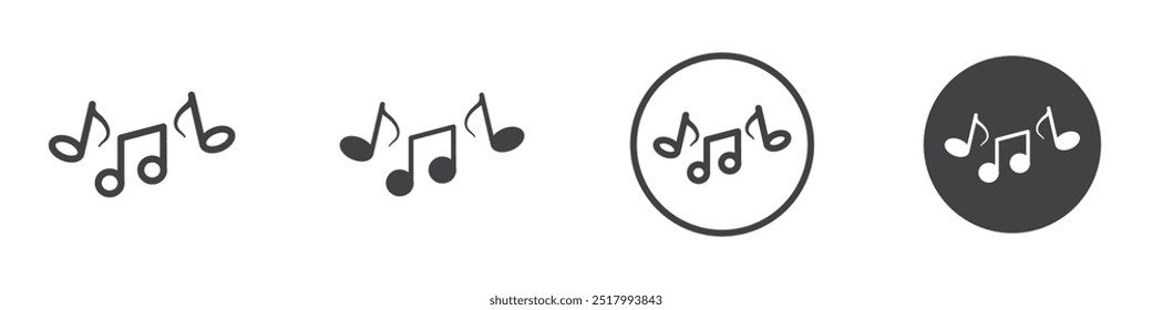 Music note icon thin line illustration