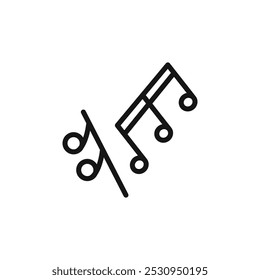 Music note icon Thin line flat illustration