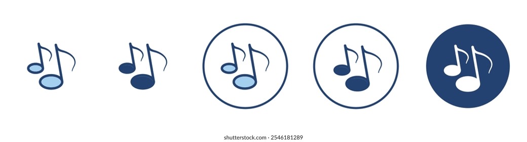 Music note icon Thin line art isolated