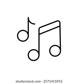 Music note icon Thin line vector