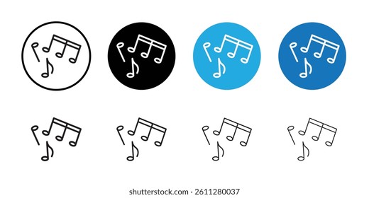 music note icon Thin line art collection