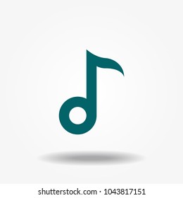 Music note icon in trendy flat style isolated on background