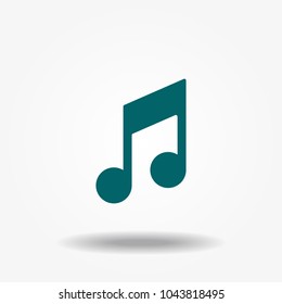 Music note icon in trendy flat style isolated on background