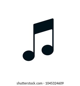 Music note icon in trendy flat style isolated on background.