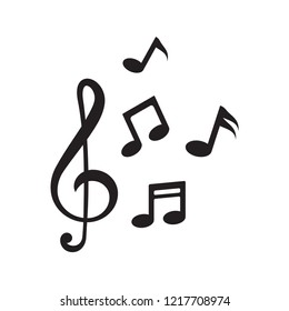 music note icon in trendy flat style 