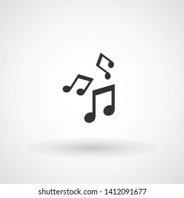 Music note icon in trendy flat style isolated on background. Music note icon page symbol for your web site design logo, app, UI. Vector illustration,
