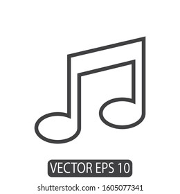 Music Note Icon In Trendy Flat Design