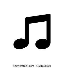 Icono de nota musical en estilo plano moderno aislado en segundo plano.