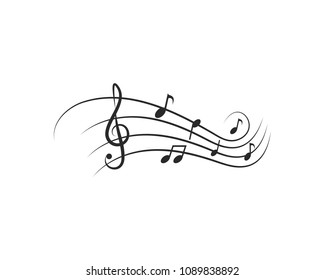 Music Notes Ornamental Musical Element Swirls Stock Vector (Royalty ...