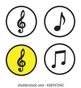 Music note icon vector