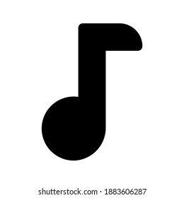 music note icon vector for music or audio symbol interface. suitable for user interface element isolated on white background