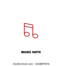 music note icon. music note vector design. sign design. red color