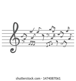 Music note icon vector design