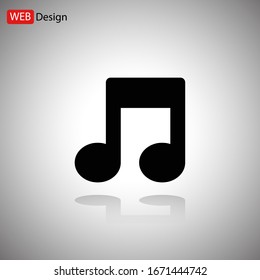 Diseño vectorial de icono de nota musical