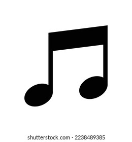 plantilla de diseño vectorial de icono de nota de música en fondo blanco