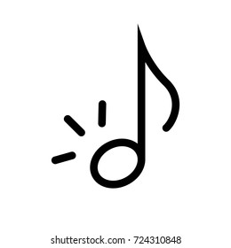 Music Note Icon Vector Fat Design Editable Stroke. 512x512 Pixel Perfect.