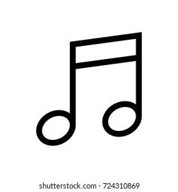 Music Note Icon Vector Fat Design Editable Stroke. 512x512 Pixel Perfect.
