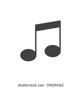 Music note icon vector, filled flat sign, solid pictogram isolated on white. Symbol, logo illustration. Pixel perfect