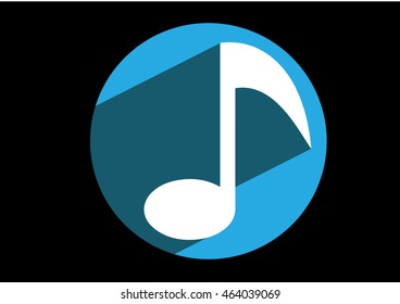 Music note Icon. Music note vector flat