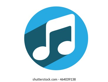 Music note Icon. Music note vector flat
