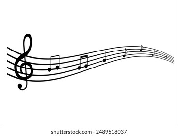 music note icon vector hand drawn 